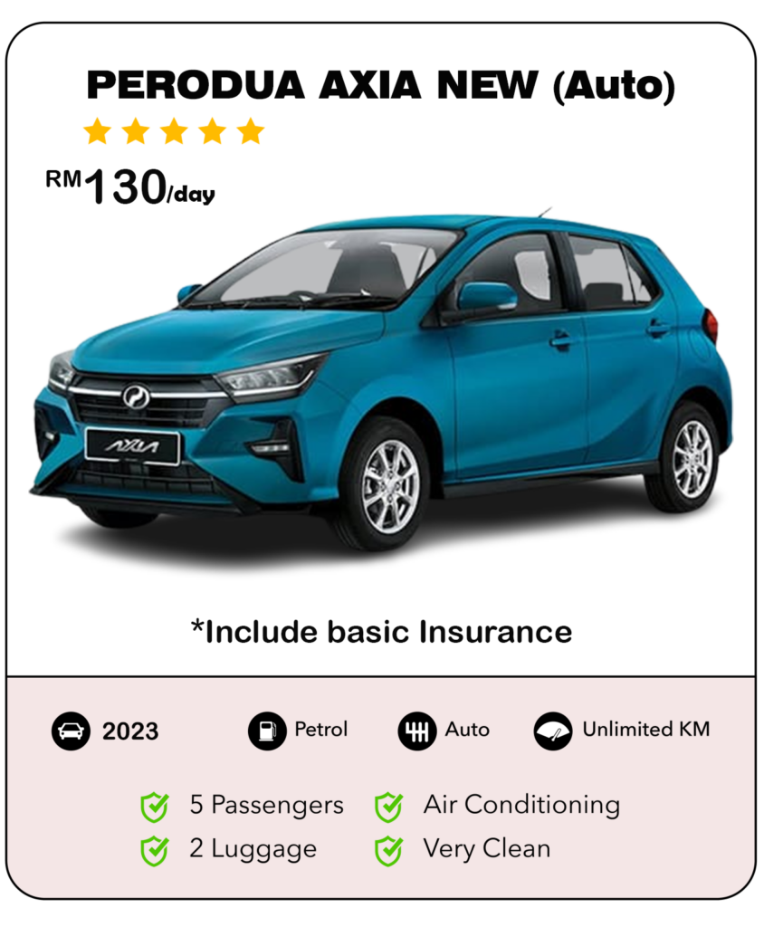 Car Rental Kuching Axia New