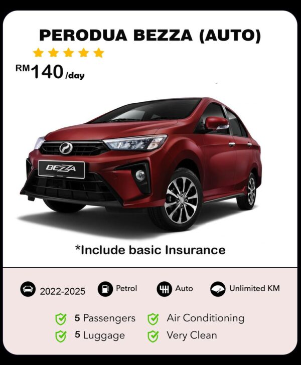 Kereta Sewa Kuching - Perodua Bezza