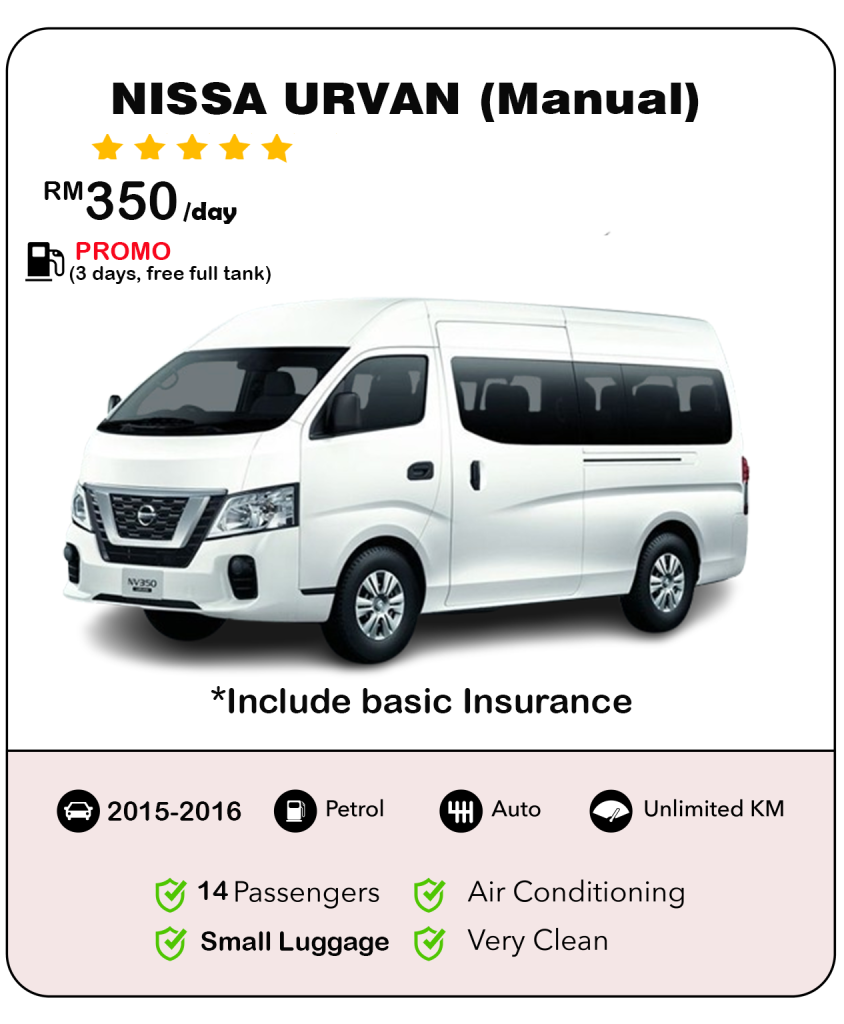 Kereta Sewa Kuching - Nissan Urvan