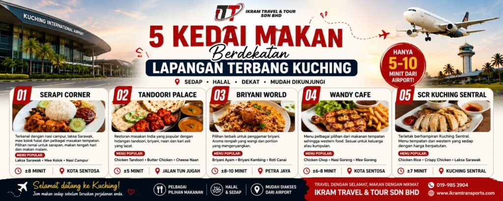 5 Kedai Makan Berdekatan Lapangan Terbang Kuching